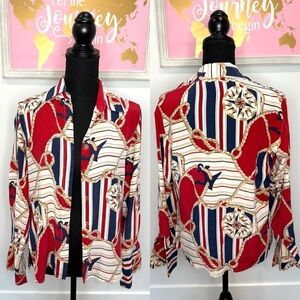 Patchington 100% Silk Button Up Blouse (XS)